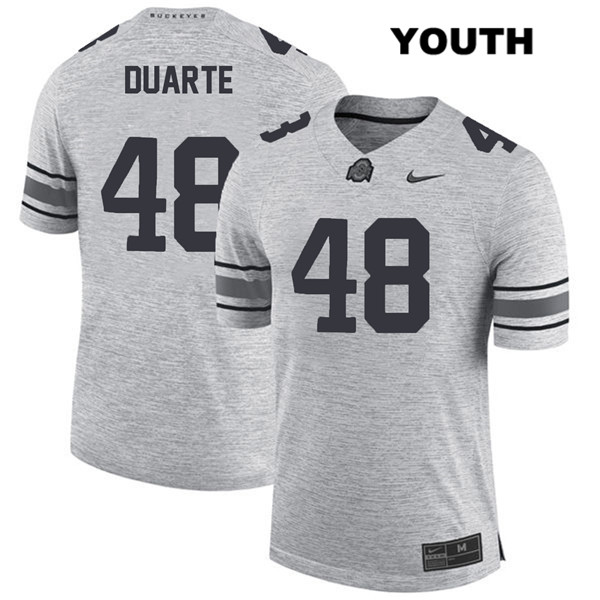 Ohio State Buckeyes Youth Tate Duarte #48 Gray Authentic Nike College NCAA Stitched Football Jersey FG19S61JD
